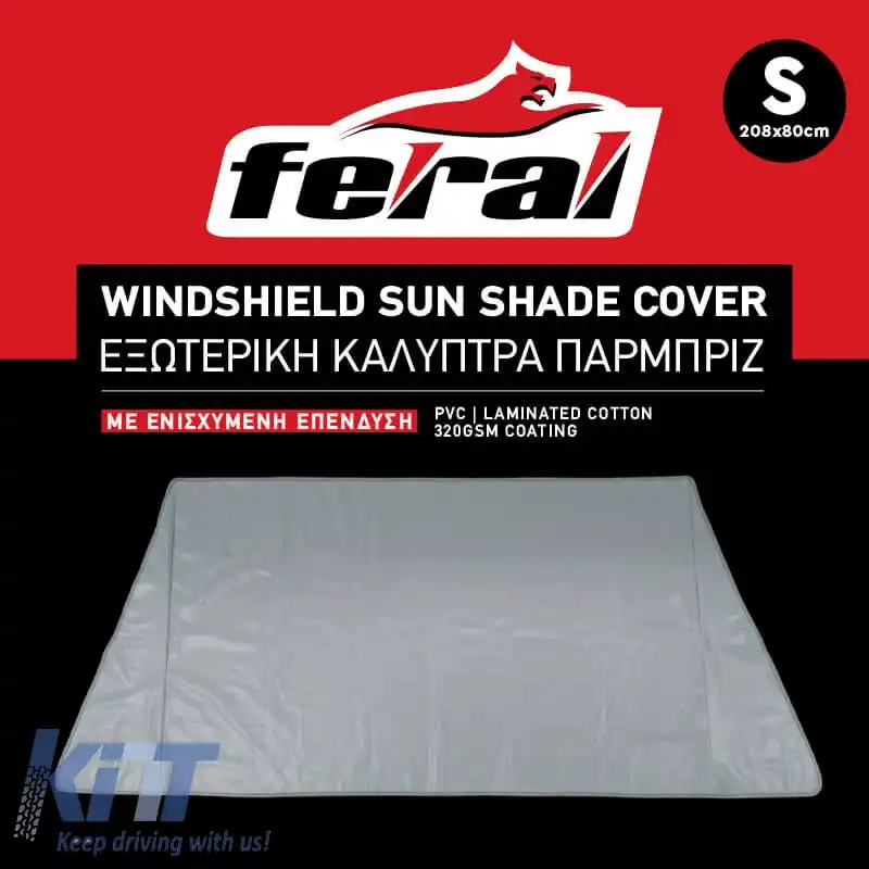 Copertină de umbră mică 208x80cm cu acoperire din bumbac laminat 320gsm Feral 1 bucată-image-6292399