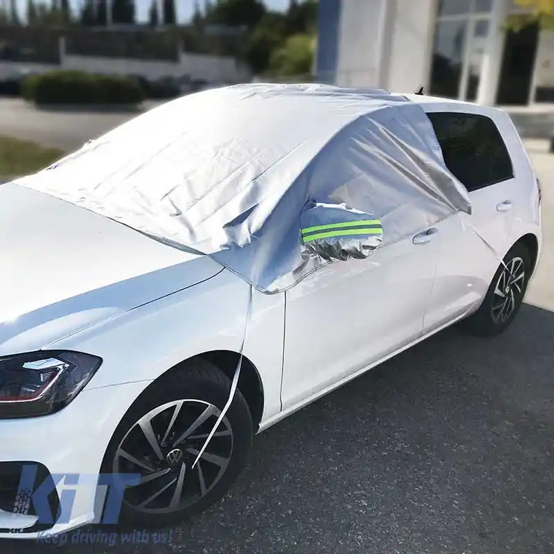 Copertină de umbră pentru parbriz și feronerie frontală cu dungi reflectorizante pe oglinzi 250x170cm 13077-image-6297069
