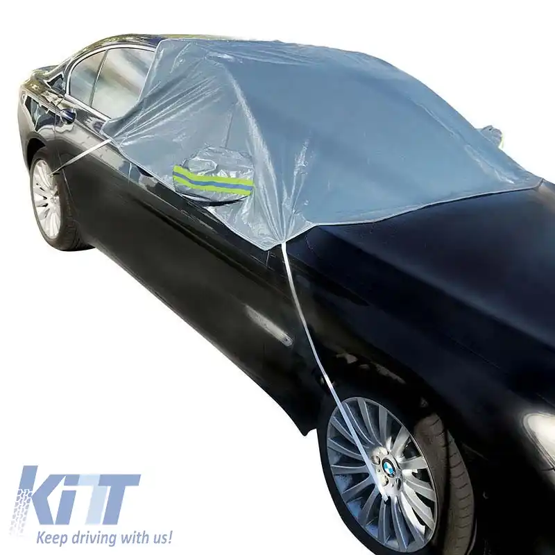 Copertină pentru parbriz și feronerie cu protecție solară pentru feronerie cu dungi reflective pe oglinzi și curele elastice Premium 250x170cm-image-6297076