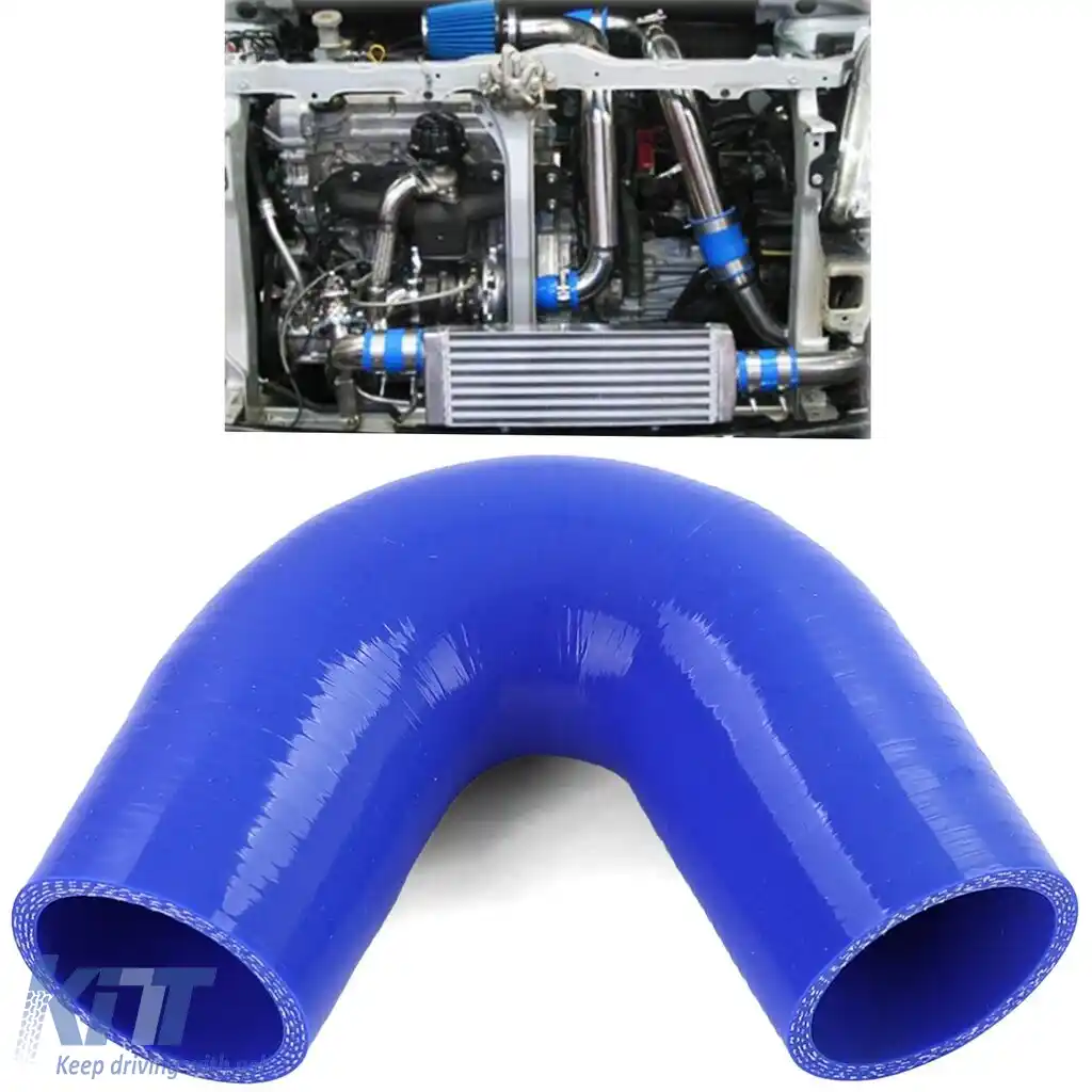 Cot din silicon pentru performanță 102/102mm 135° Ø 51mm albastru