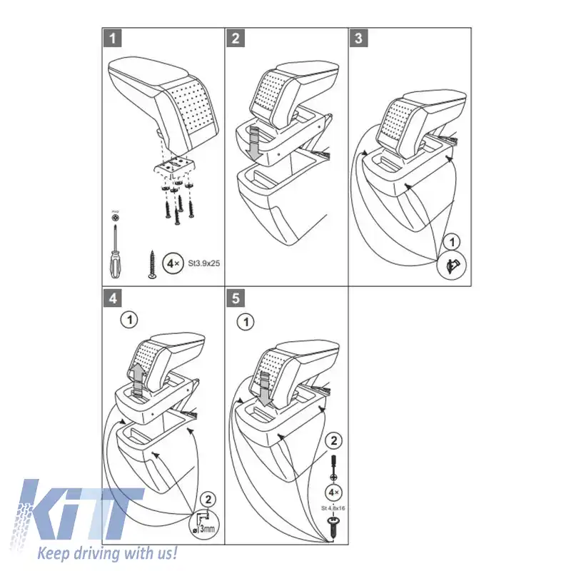 Cotiera Armster S potrivită pentru Kia Ceed 2006-2012 Culoare Neagră-image-6305937