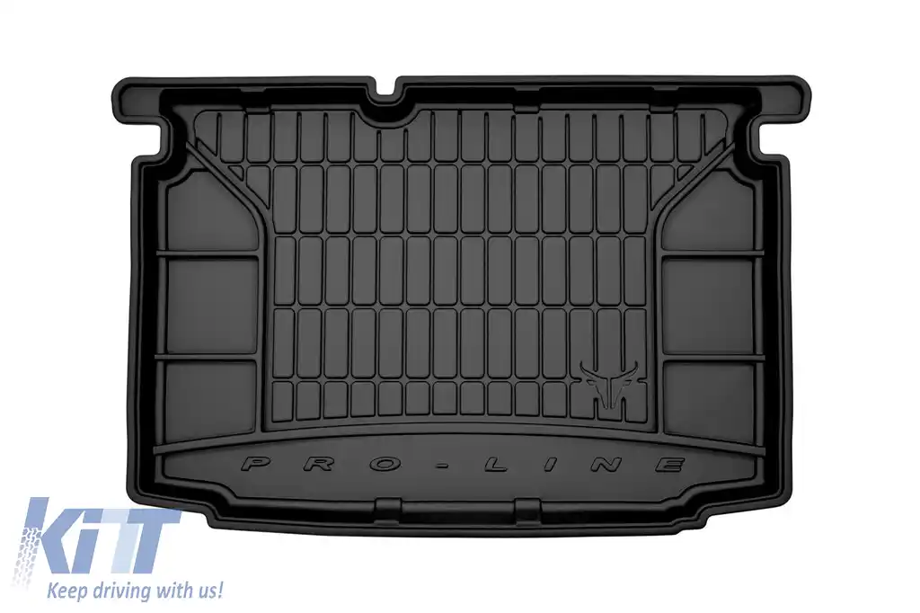 Covor de cauciuc Frogum ProLine potrivit pentru Volkswagen Polo hatchback 2009-2017 cu podeaua portbagajului în poziția inferioară