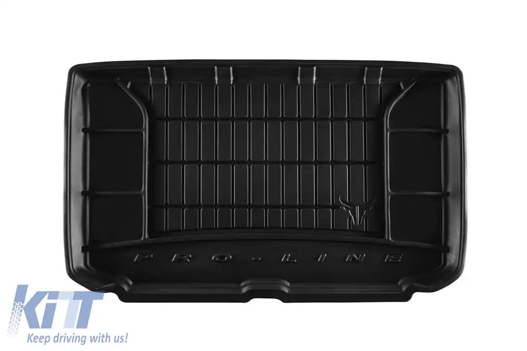 Covor de cauciuc Frogum ProLine potrivit pentru Opel Corsa E 2014-2019 cu podeaua portbagajului în poziția superioară, cu roată de rezervă standard