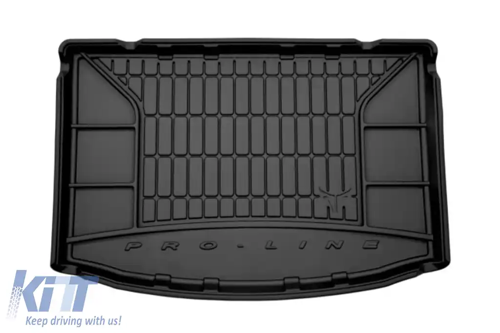 Covor de cauciuc Frogum ProLine potrivit pentru Volkswagen Polo hatchback după 2017 cu podeaua portbagajului în poziția superioară