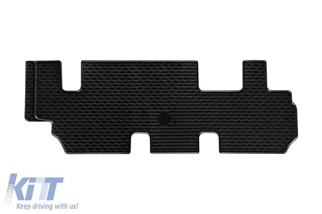 Covor de cauciuc Gumarny Zubri potrivit pentru Volkswagen Transporter T5 2010-2015, Caravelle după 2015, pentru scaunele din a treia linie, set dintr-o bucată, culoare neagră