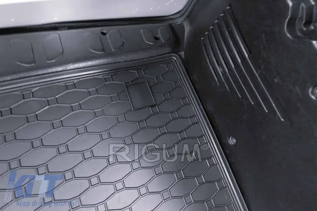 Covor de cauciuc pentru portbagaj de la Rigum, potrivit pentru Fiat Doblo după 2010, Opel Combo 5 locuri după 2012, negru-image-6224807