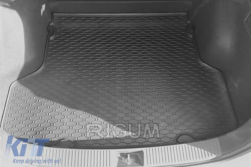 Covor de cauciuc pentru portbagaj de la Rigum, potrivit pentru Hyundai i30 wagon după 2019, cu compartimente laterale de stocare-image-6224973