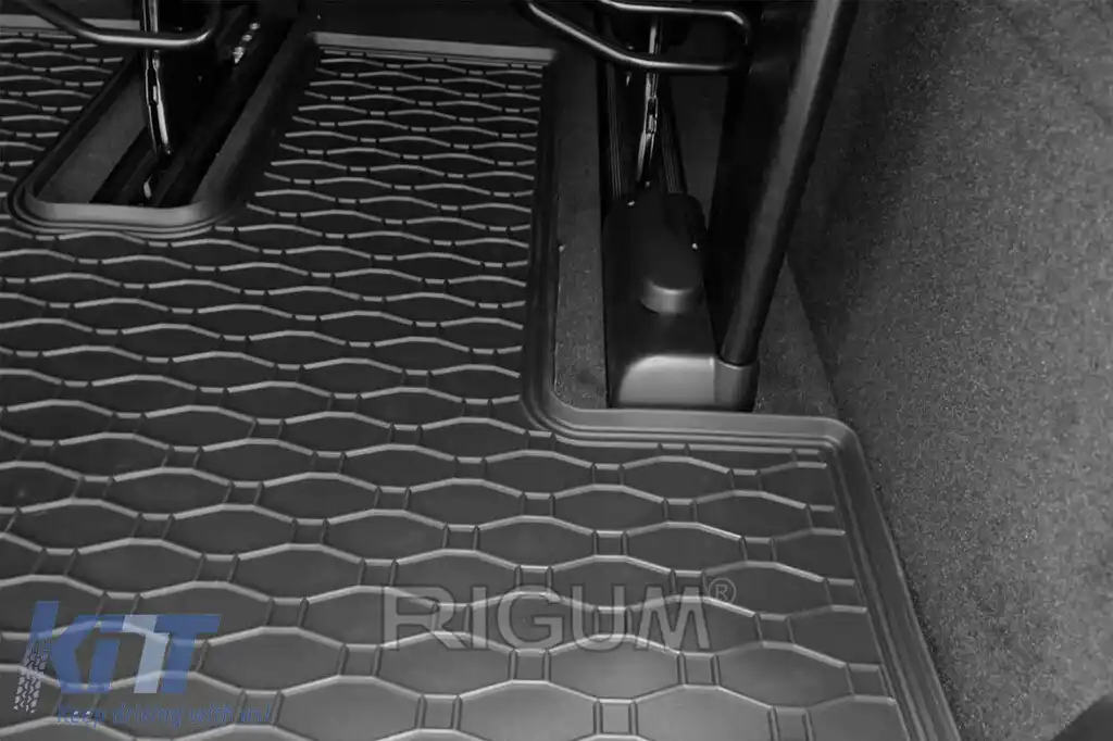 Covor de cauciuc pentru portbagaj de la Rigum, potrivit pentru Mercedes EQV după 2021, clasa V W447 după 2014, Vito după 2014 pentru modele cu 8 sau 9 locuri-image-6225253