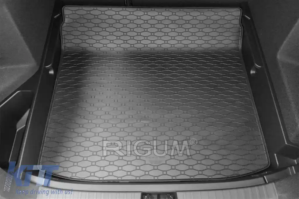 Covor de cauciuc pentru portbagaj de la Rigum, potrivit pentru Renault Arkana, Arkana Hybrid după 2021, cu podeaua portbagajului în poziția superioară sau inferioară-image-6225520