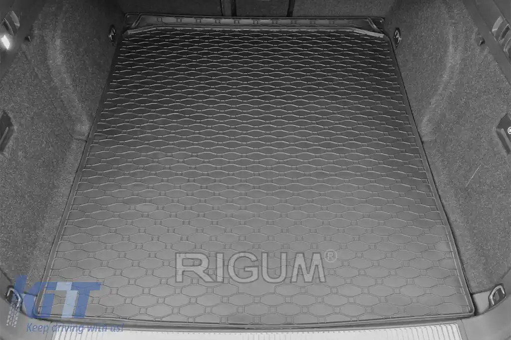 Covor de cauciuc pentru portbagaj de la Rigum, potrivit pentru Skoda Superb wagon după 2015, cu podeaua portbagajului în poziția superioară sau inferioară-image-6225615