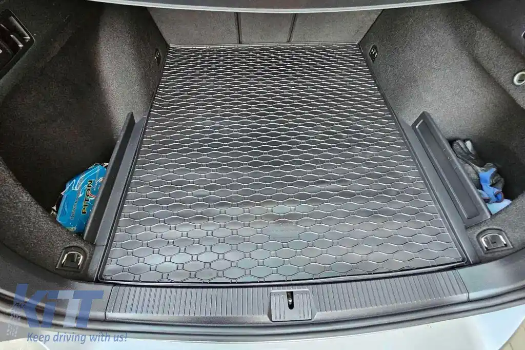Covor de cauciuc pentru portbagaj de la Rigum potrivit pentru Volkswagen Passat B8 break 2014-2019, după 2019, negru-image-6225779