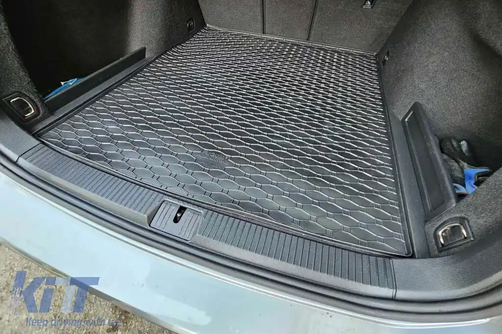 Covor de cauciuc pentru portbagaj de la Rigum potrivit pentru Volkswagen Passat B8 break 2014-2019, după 2019, negru-image-6225780