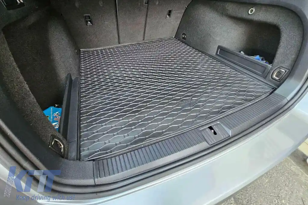 Covor de cauciuc pentru portbagaj de la Rigum potrivit pentru Volkswagen Passat B8 break 2014-2019, după 2019, negru-image-6225781