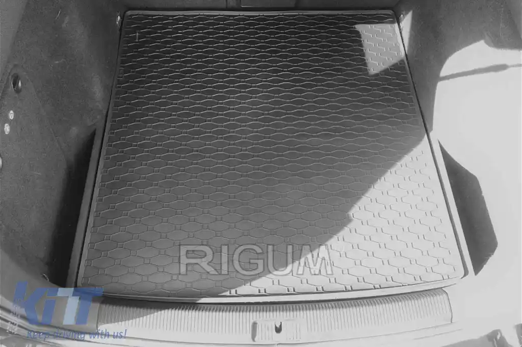 Covor de cauciuc pentru portbagaj de la Rigum, potrivit pentru Volkswagen Golf 5 wagon 2003-2008, Golf 6 wagon 2008-2013, negru-image-6225959