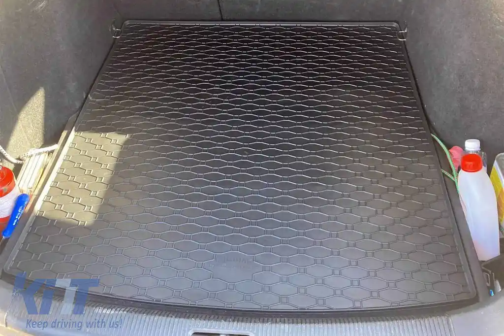 Covor de cauciuc pentru portbagaj de la Rigum, potrivit pentru Volkswagen Golf 5 wagon 2003-2008, Golf 6 wagon 2008-2013, negru-image-6225960