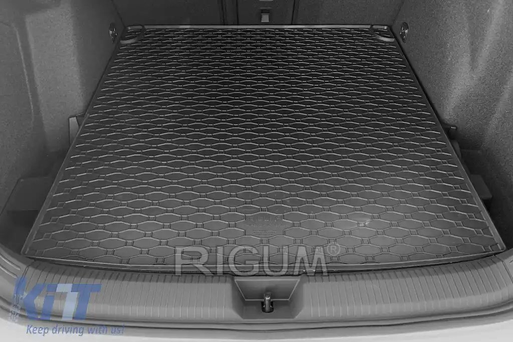 Covor de cauciuc pentru portbagaj de la Rigum potrivit pentru Volkswagen Golf 8 break, break e-TSI, break TGI după 2021 cu podeaua portbagajului în poziția superioară-image-6225977