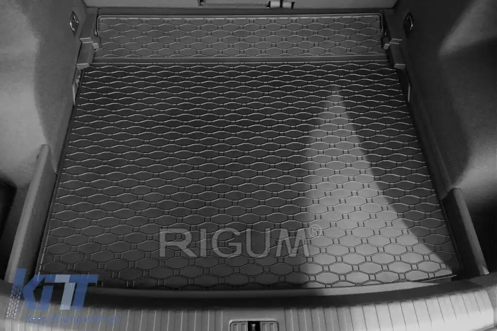Covor de cauciuc pentru portbagaj de la Rigum potrivit pentru Audi Q3 după 2019, Q3 sportback după 2019 cu podeaua portbagajului în poziția superioară sau inferioară-image-6243133