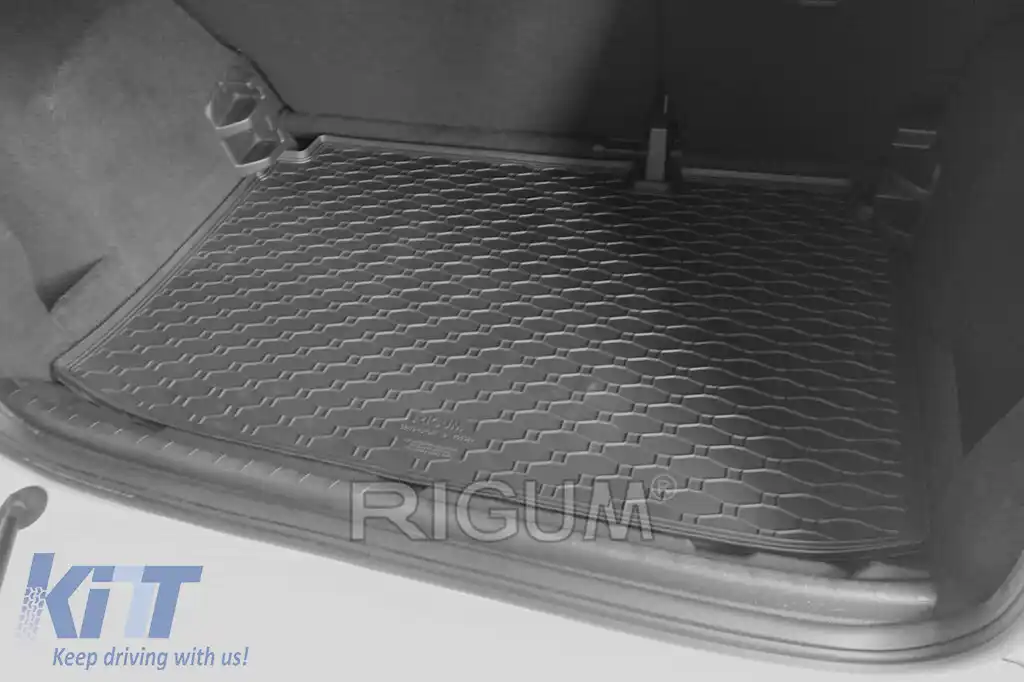 Covor de cauciuc pentru portbagaj de la Rigum, potrivit pentru Ford EcoSport după 2018, cu podeaua portbagajului în poziția superioară sau inferioară-image-6243281