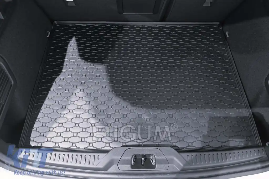 Covor de cauciuc pentru portbagaj de la Rigum potrivit pentru Ford Focus hatchback după 2018, cu roată de rezervă-image-6243306