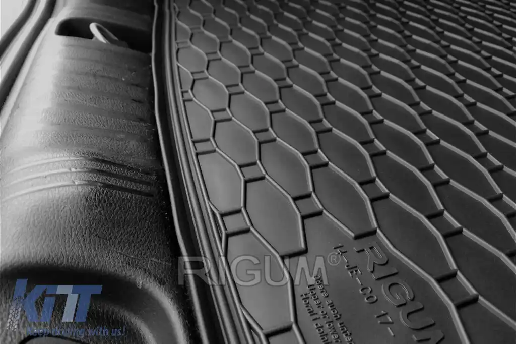 Covor de cauciuc pentru portbagaj de la Rigum, potrivit pentru Jeep Compass, Compass PHEV după 2017 cu podeaua portbagajului în poziția superioară sau inferioară, Jeep Compass, Compass PHEV după 2021 -image-6243379