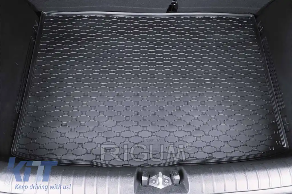 Covor de cauciuc pentru portbagaj de la Rigum, potrivit pentru Kia Stonic după 2017, versiune fără podea de portbagaj ajustabilă-image-6243425