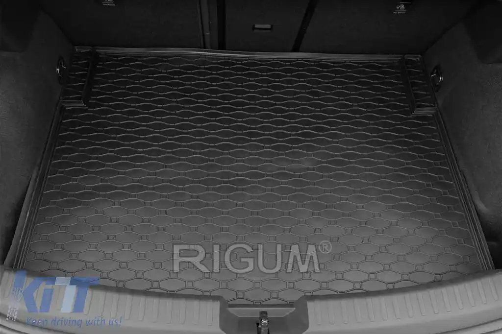 Covor de cauciuc pentru portbagaj de la Rigum, potrivit pentru Seat Leon hatchback după 2020, cu podeaua portbagajului în poziția superioară sau inferioară-image-6243646