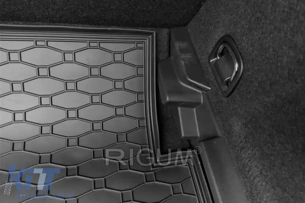 Covor de cauciuc pentru portbagaj de la Rigum, potrivit pentru Seat Leon hatchback după 2020, cu podeaua portbagajului în poziția superioară sau inferioară-image-6243647