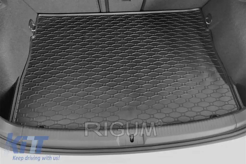 Covor de cauciuc pentru portbagaj de la Rigum potrivit pentru Volkswagen Golf 7 hatchback 2012-2019 cu podeaua portbagajului în poziția superioară-image-6243826