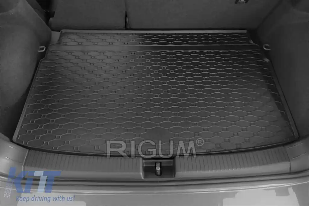 Covor de cauciuc pentru portbagaj de la Rigum potrivit pentru Volkswagen T-Cross după 2019, cu podeaua portbagajului în poziția superioară sau inferioară-image-6243838