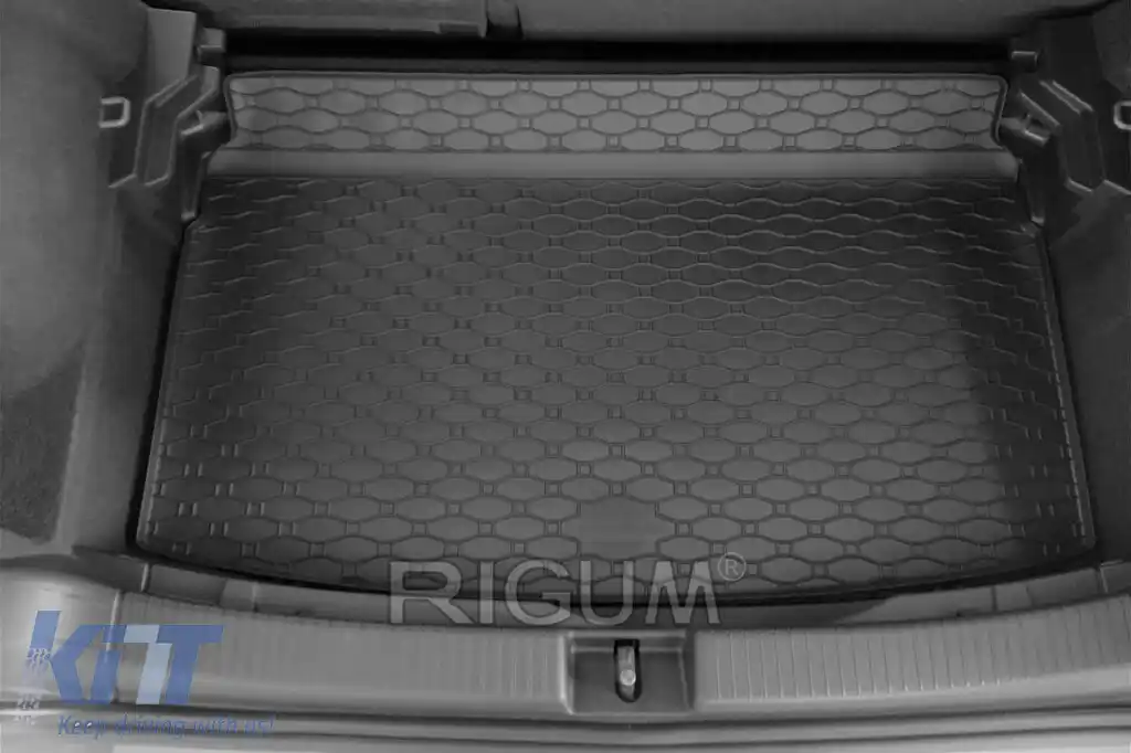 Covor de cauciuc pentru portbagaj de la Rigum potrivit pentru Volkswagen T-Cross după 2019, cu podeaua portbagajului în poziția superioară sau inferioară-image-6243839