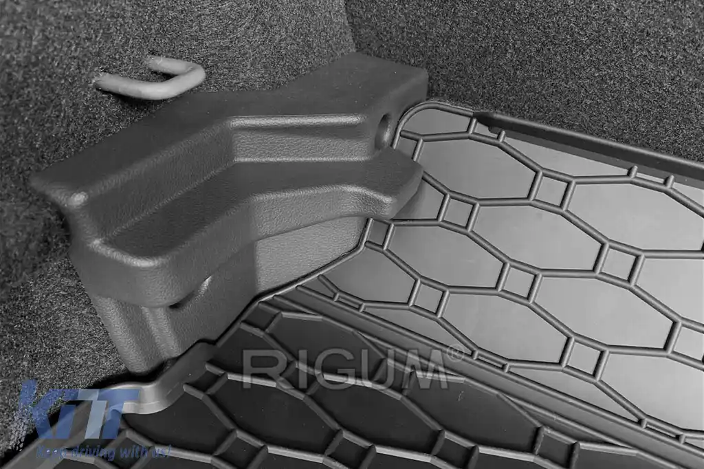 Covor de cauciuc pentru portbagaj de la Rigum, potrivit pentru Volkswagen Taigo după 2021, cu podeaua portbagajului în poziția superioară sau inferioară-image-6243853