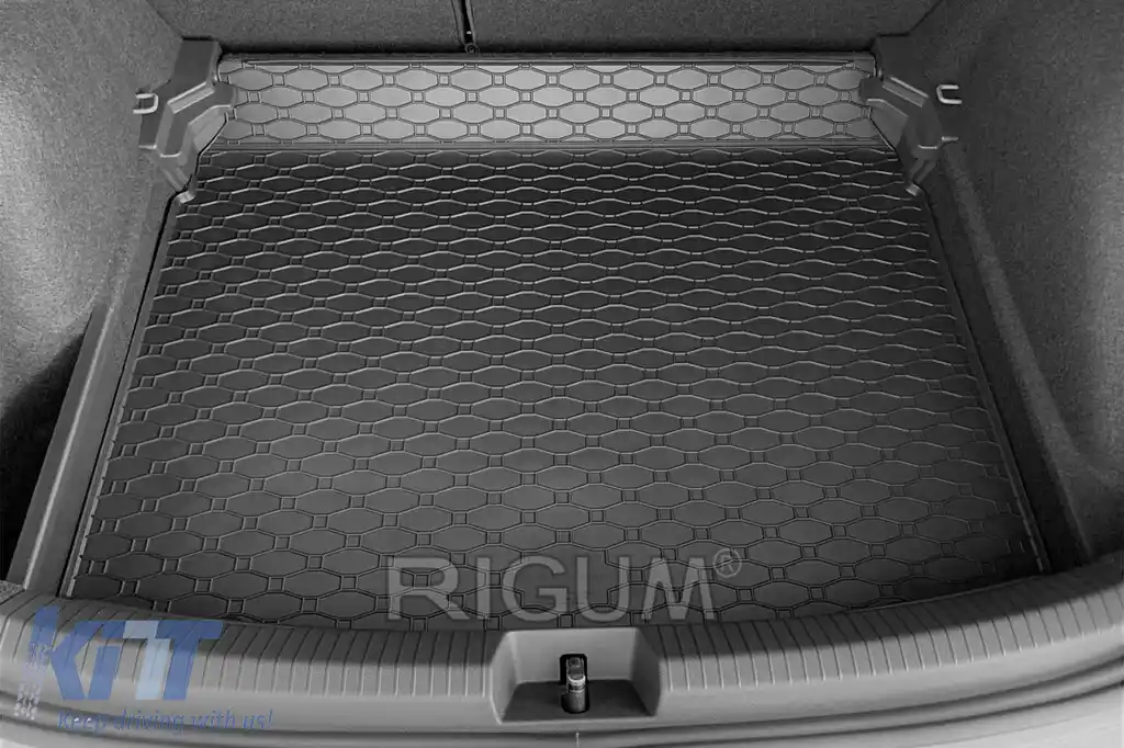 Covor de cauciuc pentru portbagaj de la Rigum, potrivit pentru Volkswagen Taigo după 2021, cu podeaua portbagajului în poziția superioară sau inferioară-image-6243854