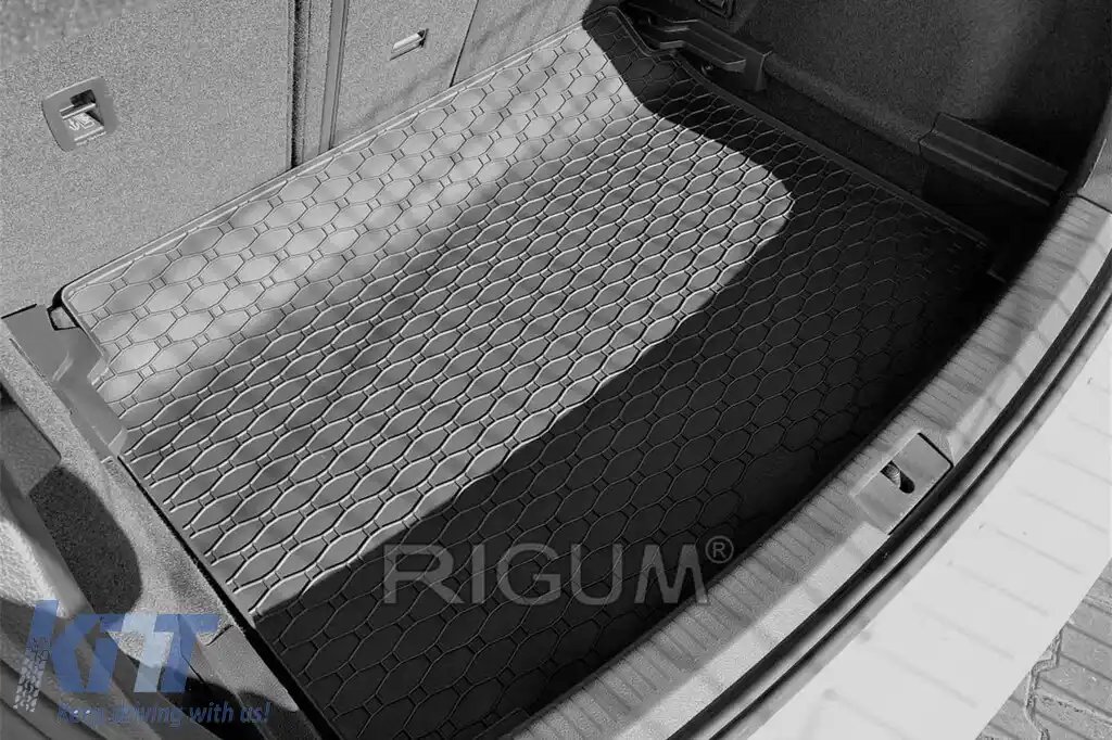 Covor de cauciuc pentru portbagaj de la Rigum, potrivit pentru Volkswagen Golf 7 hatchback 2012-2019, cu podeaua portbagajului în poziția inferioară-image-6243870