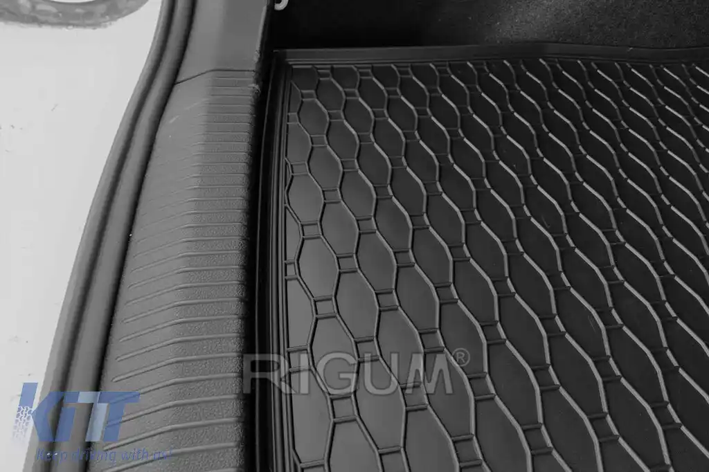 Covor de cauciuc pentru portbagaj de la Rigum, potrivit pentru Volkswagen Golf Sportsvan 2014-2020, cu podeaua portbagajului în poziția superioară-image-6243889