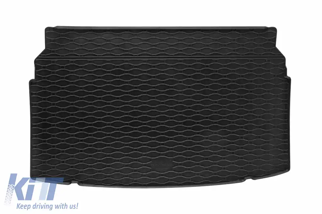 Covor de cauciuc pentru portbagaj de la Rigum, potrivit pentru Volkswagen Polo hatchback după 2017, cu podeaua portbagajului în poziția superioară sau inferioară