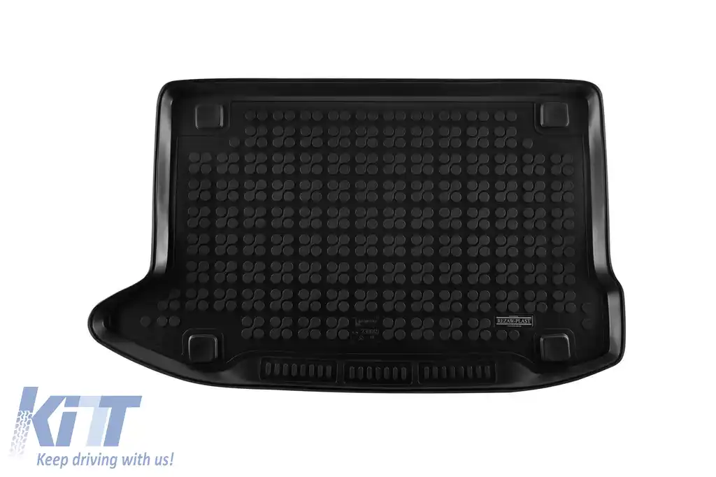 Covor de cauciuc pentru portbagaj de la Rezaw-Plast potrivit pentru Hyundai Kona Hybrid HeV 2017-2023 versiune cu subwoofer, Kona Electric 2018-2023 versiune cu subwoofer, versiune fără podea de portb