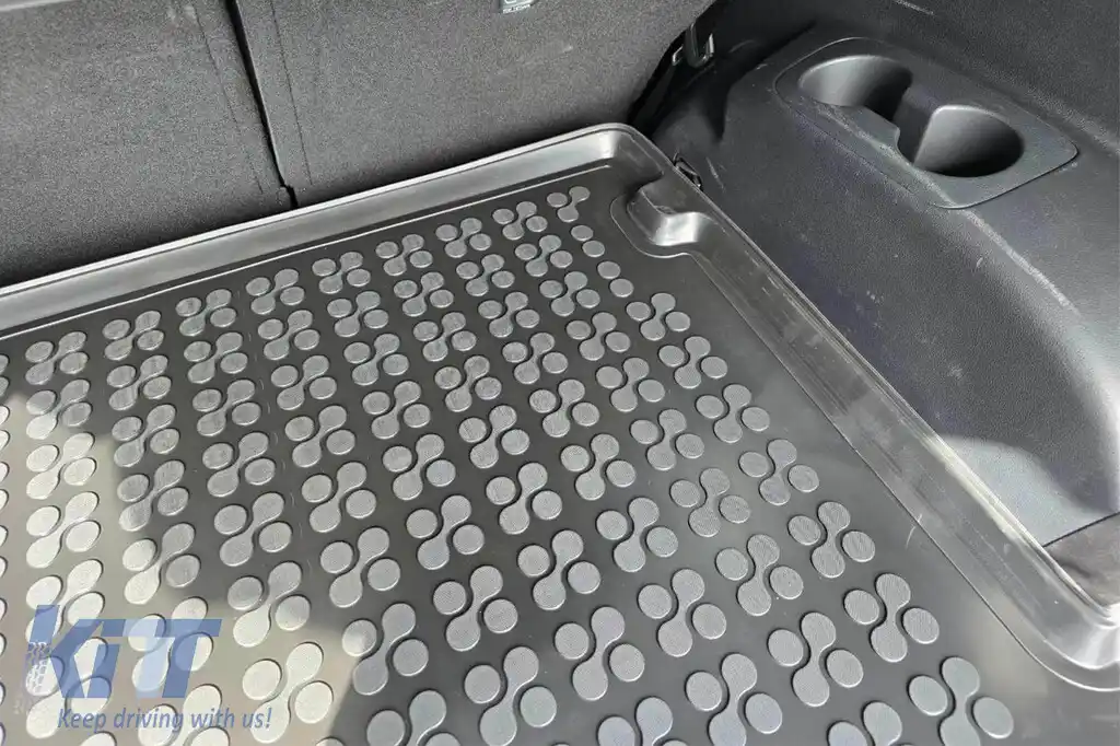 Covor de cauciuc pentru portbagaj de la Rezaw-Plast, potrivit pentru Hyundai Santa Fe după 2018, cu 7 locuri și cu rândul 3 de scaune pliat-image-6217492