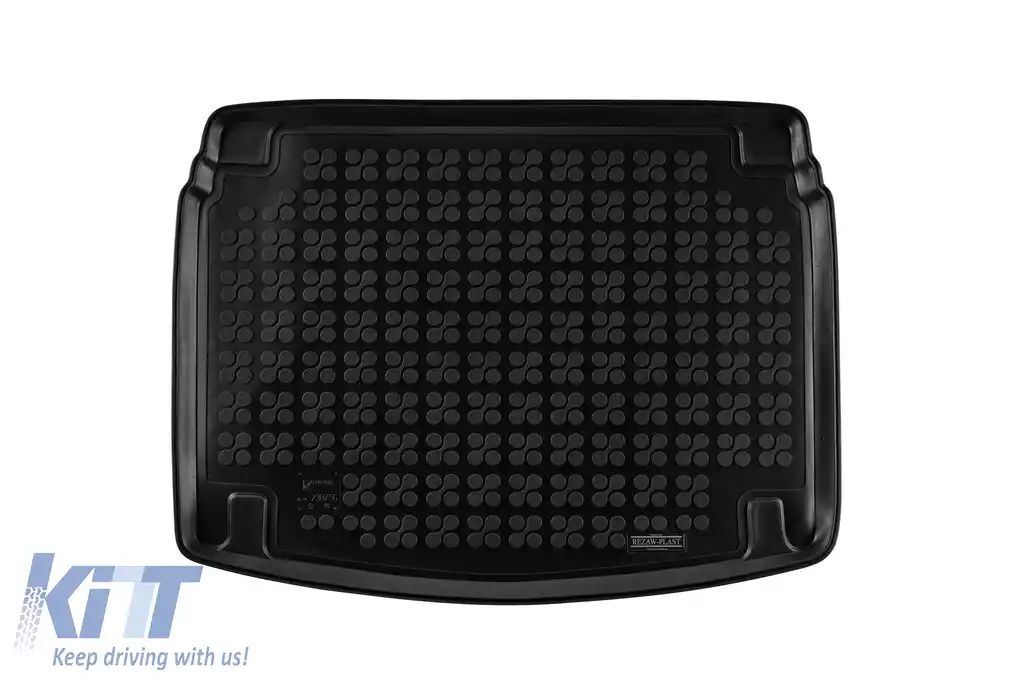 Covor de cauciuc pentru portbagaj de la Rezaw-Plast potrivit pentru Kia Ceed hatchback după 2018 cu podeaua portbagajului în poziția inferioară pentru portbagaj