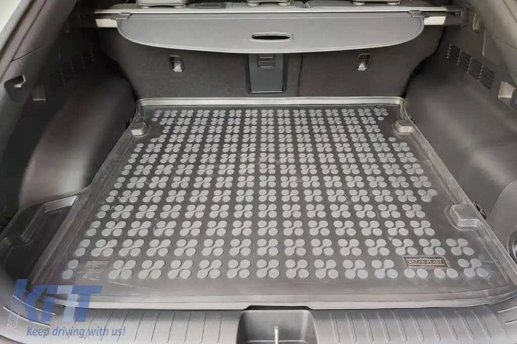 Covor de cauciuc pentru portbagaj de la Rezaw-Plast potrivit pentru KIA EV6 după 2021 cu podeaua portbagajului în poziția superioară, versiune cu kit de reparare în portbagaj-image-6217680