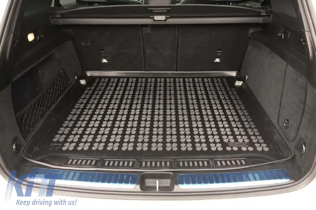 Covor de cauciuc pentru portbagaj de la Rezaw-Plast, potrivit pentru Mercedes GLE W167 după 2019, cu 7 locuri și rândul 3 de scaune pliat, versiunea GLE W167 cu 5 locuri cu podea de portbagaj ajustabi-image-6217799