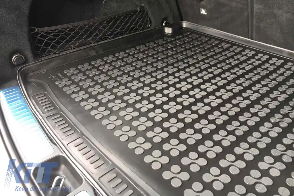 Covor de cauciuc pentru portbagaj de la Rezaw-Plast, potrivit pentru Mercedes GLE W167 după 2019, cu 7 locuri și rândul 3 de scaune pliat, versiunea GLE W167 cu 5 locuri cu podea de portbagaj ajustabi-image-6217800