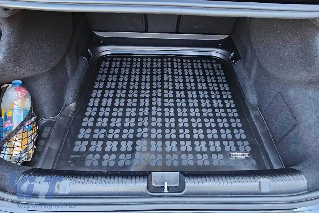 Covor de cauciuc pentru portbagaj de la Rezaw-Plast, potrivit pentru Mercedes EQE V295 după 2022, versiune electrică 4x4, 4x2 cu podea de portbagaj ajustabilă, cu spațiu de depozitare sub podeaua port-image-6217849