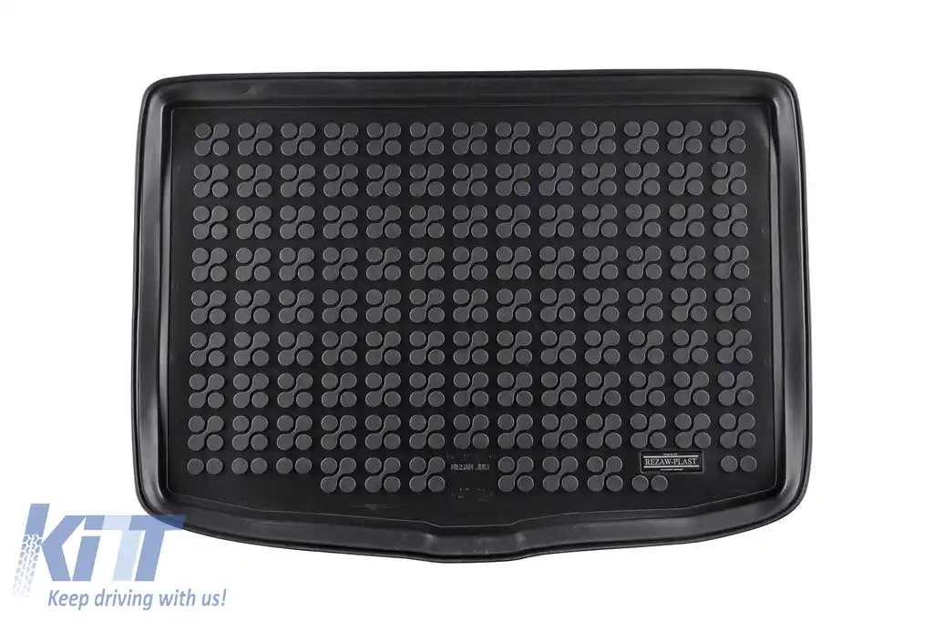 Covor de cauciuc pentru portbagaj de la Rezaw-Plast potrivit pentru Nissan Juke 2014-2019 cu podeaua portbagajului în poziția inferioară