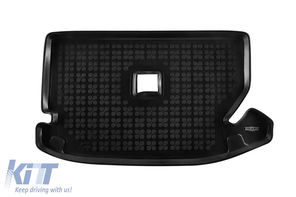 Covor de cauciuc pentru portbagaj de la Rezaw-Plast, potrivit pentru Dacia Lodgy, Lodgy Stepway 2017-2020 cu 7 locuri și cu rândul 3 de scaune pliat