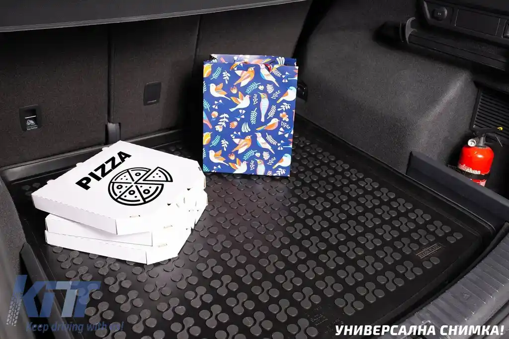 Covor de cauciuc pentru portbagaj de la Rezaw-Plast, potrivit pentru Seat Leon break cu podeaua portbagajului în poziția superioară, Cupra Leon Sportstourer PHeV după 2020, versiune cu podea de portba-image-6218478