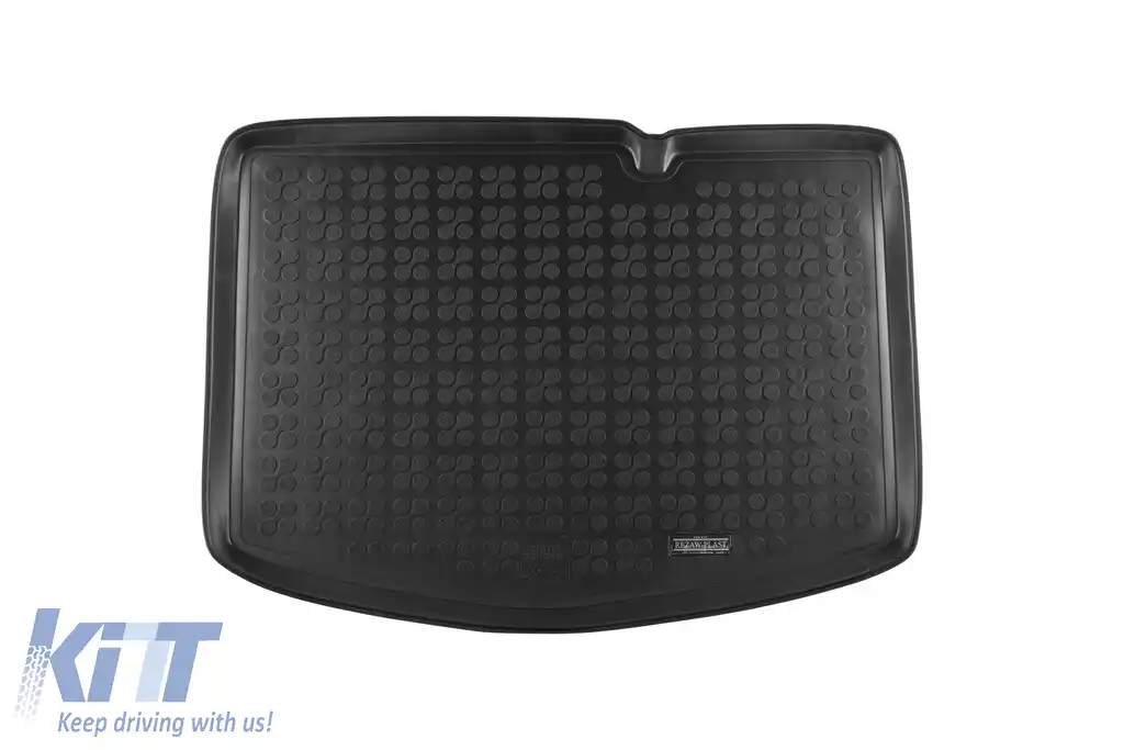 Covor de cauciuc pentru portbagaj de la Rezaw-Plast potrivit pentru Toyota Yaris 2011-2019, Yaris hibrid 2011-2014, cu podeaua portbagajului în poziția inferioară cu roată de rezervă mică