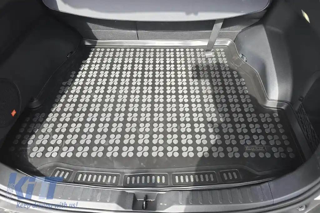 Covor de cauciuc pentru portbagaj de la Rezaw-Plast, potrivit pentru Toyota Rav4, Rav4 hibrid după 2018, cu roată de rezervă mică și unelte în portbagaj-image-6218831