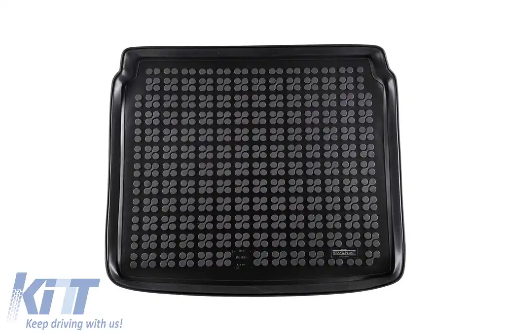 Covor de cauciuc pentru portbagaj de la Rezaw-Plast, potrivit pentru VW Tiguan 2007-2017 cu cutie de unelte și roată de rezervă mică, Tiguan după 2024 cu podeaua portbagajului în poziția superioară