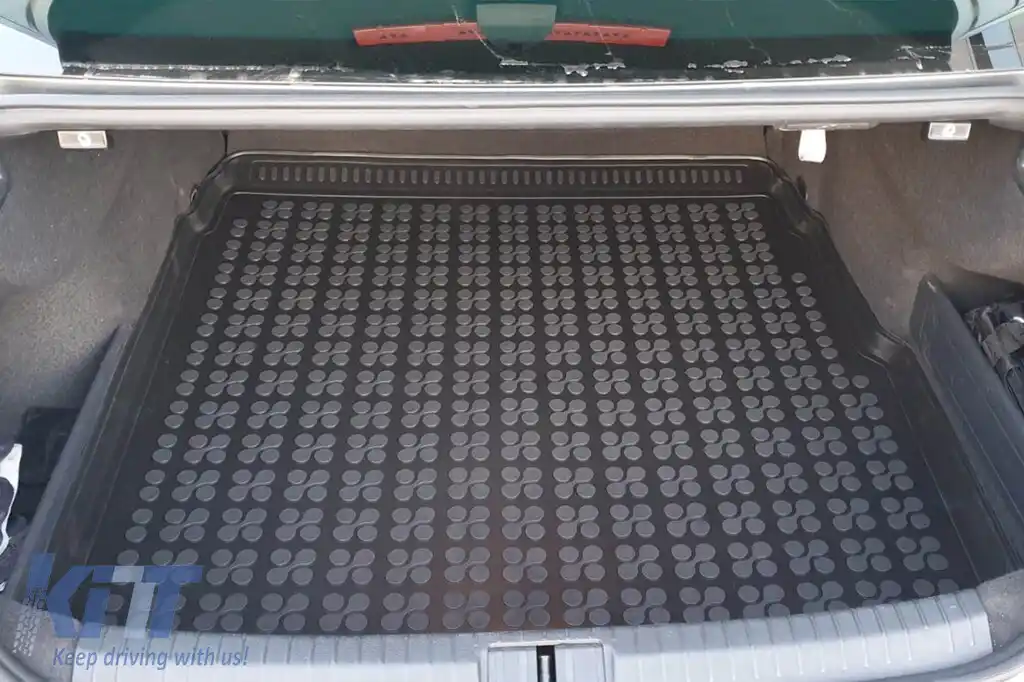 Covor de cauciuc pentru portbagaj de la Rezaw-Plast potrivit pentru VW Passat B8 sedan după 2014 cu roată de rezervă standard-image-6219132