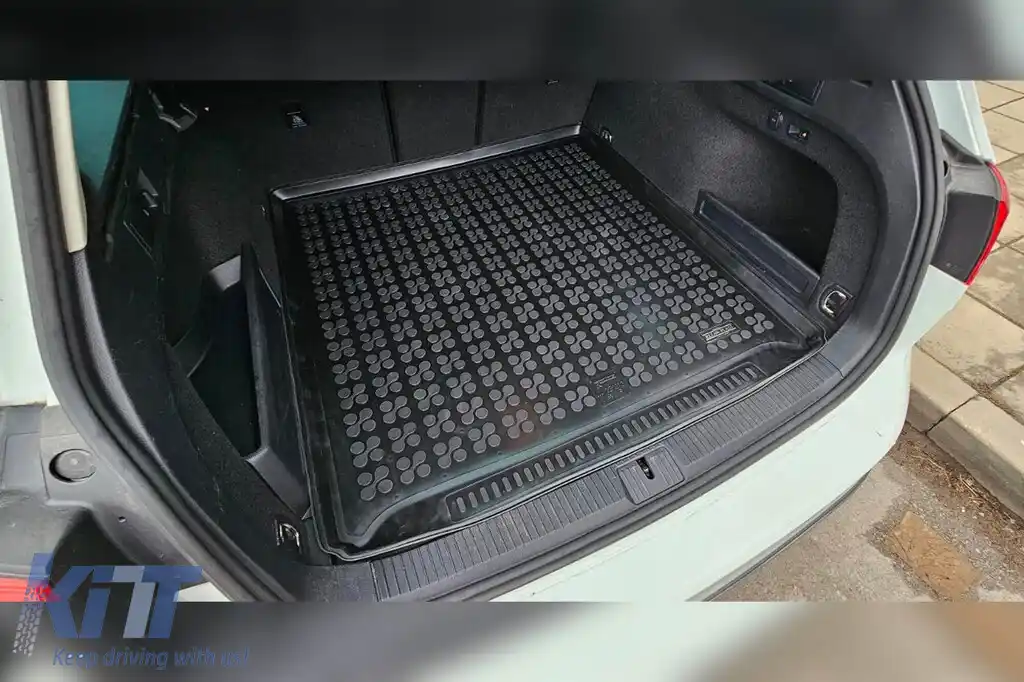 Covor de cauciuc pentru portbagaj de la Rezaw-Plast potrivit pentru VW Passat B8 break, Alltrack după 2014 cu roată de rezervă standard-image-6219136